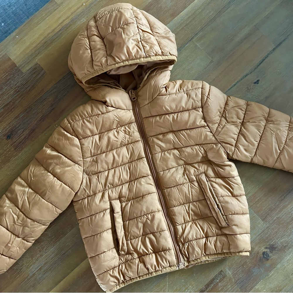 Kids Tan Puffer Jacket